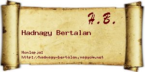 Hadnagy Bertalan névjegykártya